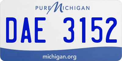 MI license plate DAE3152