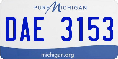 MI license plate DAE3153