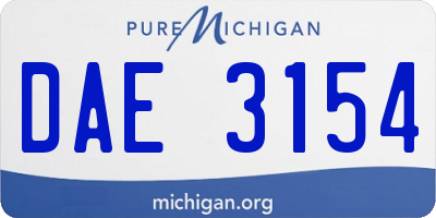 MI license plate DAE3154
