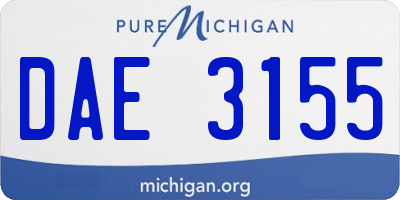 MI license plate DAE3155