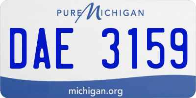 MI license plate DAE3159