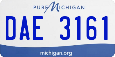 MI license plate DAE3161