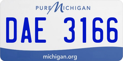 MI license plate DAE3166