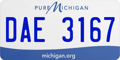 MI license plate DAE3167