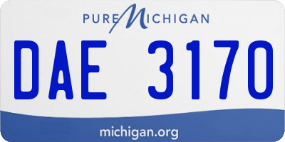 MI license plate DAE3170