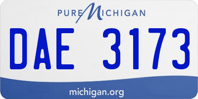 MI license plate DAE3173