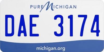 MI license plate DAE3174