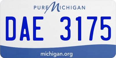 MI license plate DAE3175
