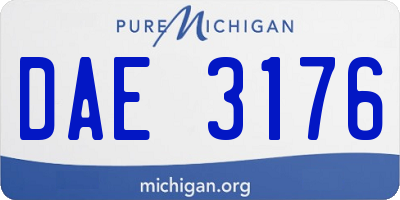 MI license plate DAE3176