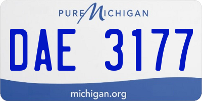 MI license plate DAE3177