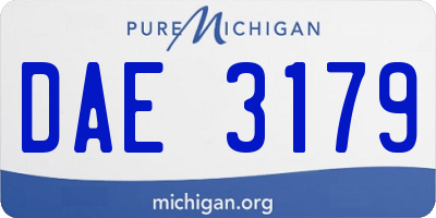 MI license plate DAE3179