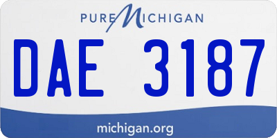 MI license plate DAE3187