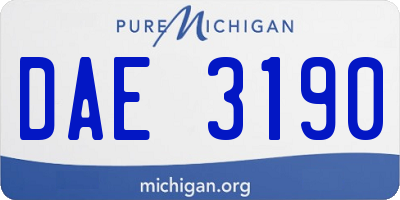 MI license plate DAE3190