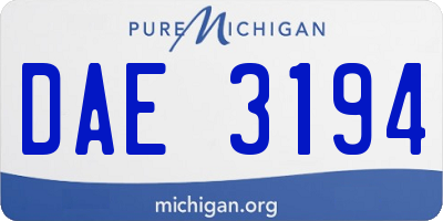 MI license plate DAE3194