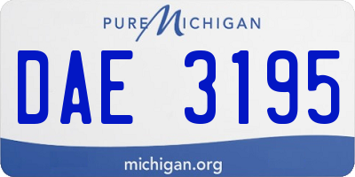 MI license plate DAE3195