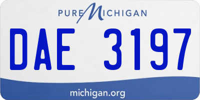 MI license plate DAE3197