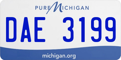 MI license plate DAE3199
