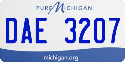 MI license plate DAE3207