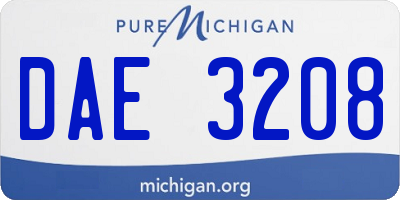 MI license plate DAE3208