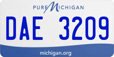 MI license plate DAE3209