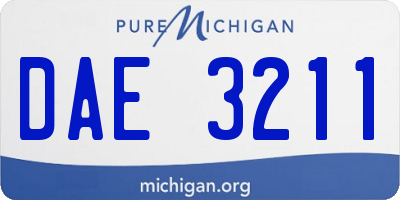 MI license plate DAE3211