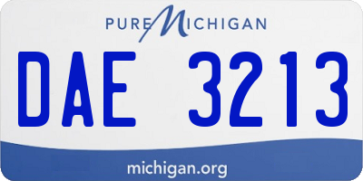 MI license plate DAE3213
