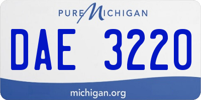 MI license plate DAE3220