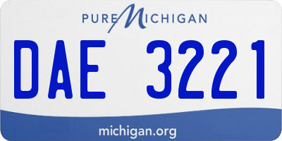 MI license plate DAE3221
