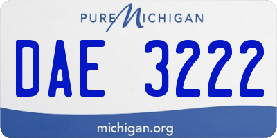 MI license plate DAE3222
