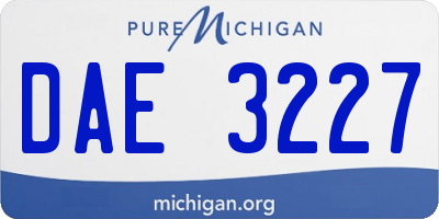 MI license plate DAE3227