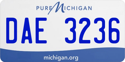 MI license plate DAE3236