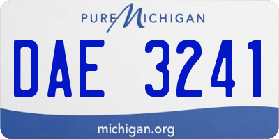 MI license plate DAE3241