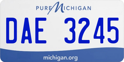 MI license plate DAE3245