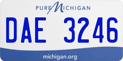 MI license plate DAE3246