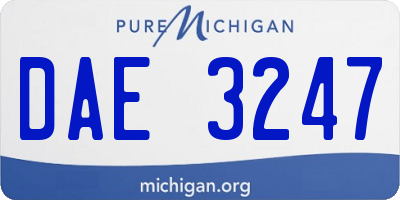 MI license plate DAE3247