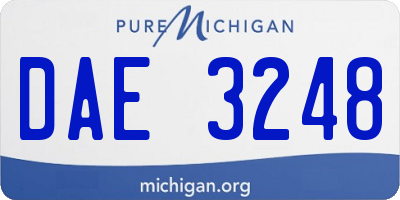 MI license plate DAE3248