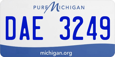MI license plate DAE3249