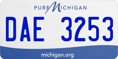 MI license plate DAE3253
