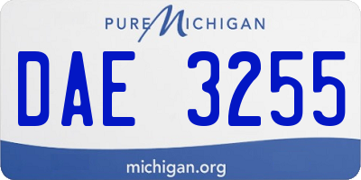 MI license plate DAE3255