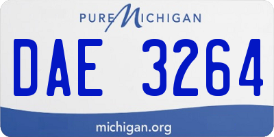 MI license plate DAE3264