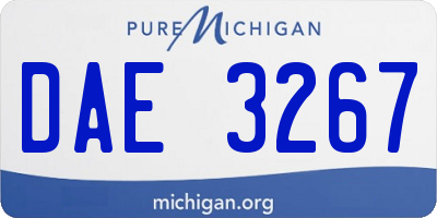 MI license plate DAE3267