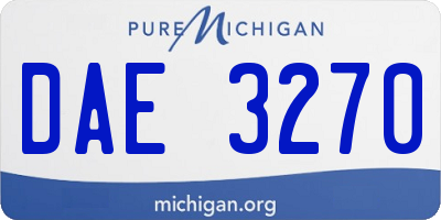 MI license plate DAE3270