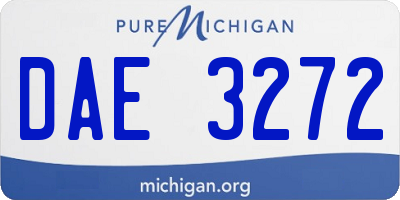 MI license plate DAE3272
