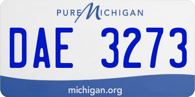 MI license plate DAE3273