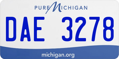 MI license plate DAE3278