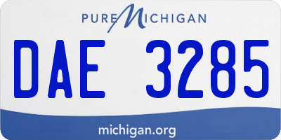 MI license plate DAE3285