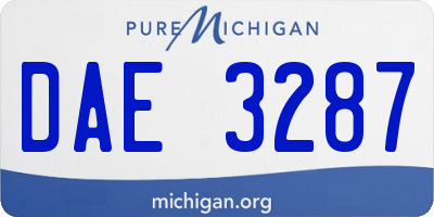MI license plate DAE3287