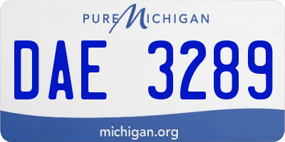 MI license plate DAE3289