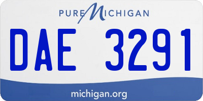 MI license plate DAE3291
