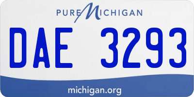 MI license plate DAE3293
